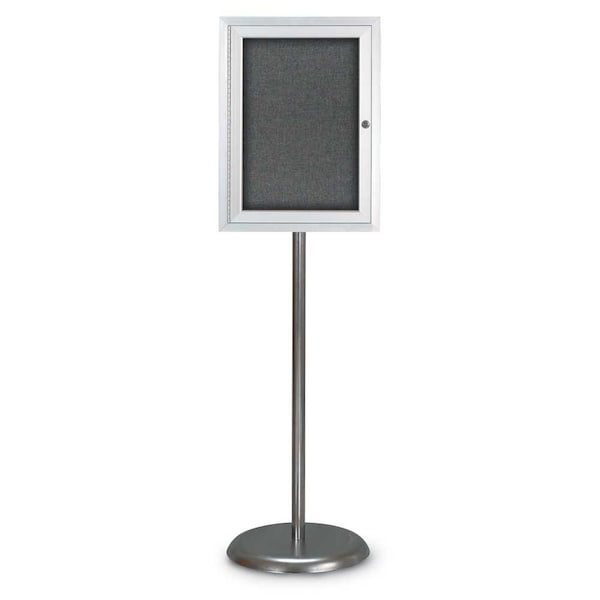 Corkboard, Double Door, Radius Frame, 48x36", Black/Black Rubber
